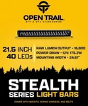 Open Trail Stealth Led Light Bar 21.5" #12-9065. Fixed Price $327.95.