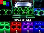 Jhb 4PCS 8" Remote Bluetooth Rgb Led Subwoofer Subs Loud Speaker Rings Lights. Fixed Price $94.00.