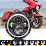 7"INCH Led Headlight H4 Halo Ring&drl Turn For Harley Davidson Touring Road King. Fixed Price $28.98.