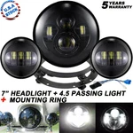7" Led Headlight + 4.5" Passing Lights Brackets For Harley Davidson Motorcycle. Fixed Price $66.99.