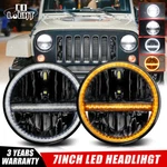 2X 7'' Led Headlights Amber/white Halo Projector For Jeep Wrangler Jk Tj 1997-17. Fixed Price $77.95.