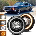 Llx Ford Mustang 1965 To 1973 Halo 7" Round Led Headlights Drl Turn Signal. Fixed Price $125.01.