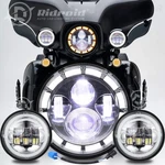 Combo 7" Led Headlight 4.5" Passing For Harley Davidson Touring Road King. Fixed Price $60.98.