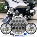 For Harley Davidson Softail Deluxe Flstn 7" Led Headlight + 4.5" Passing Lights. Fixed Price $61.99.