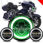 Halo 7" Led Headlight + 4.5"PASSING Lights For Harley Davidson Touring Road King. Fixed Price $60.84.