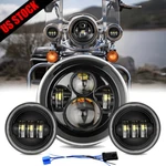 7" Led Headlight + 4.5" Passing For Harley Davidson Touring Road King. Fixed Price $55.26.