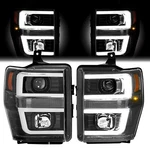 Ford F-250 F350 F450 2008-2010 Superduty Black Led Tube Projector Headlights. Fixed Price $186.69.