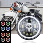 7" Inch Led Headlight & Rgb Skull Halo For Harley Davidson Touring Street Glide. Fixed Price $40.98.