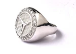 925 Sterling Silver Zircon Custom Made Logo Bikers Gothic Ring RS-1624. Fixed Price $134.74.