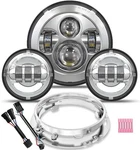 7 Inch Led Headlight Fog Passing Lights Dot Kit Motorcycle For Touring R.... Fixed Price $109.49.