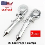 Chrome Highway Spiked Foot Pegs For Harley Touring Road King Street Glide Flhx. Fixed Price $39.80.