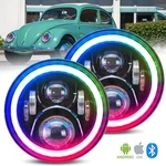 2PCS 7'' Rgb Halo Led Headlights Drl Combo Kit For Vw Beetle 1950-1979. Fixed Price $82.99.