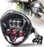 Black 7'' Led Projector Headlight For Universal Motorcycle Honda Yamaha Triumph. Fixed Price $69.50.