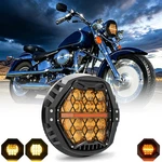 Dot For Harley Fat Boy Flstf 2000 To 2017 Round 7" Led Headlight Amber Honeycomb. Fixed Price $113.99.