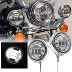 Pair 4.5" Led Passing Lights Spot Fog Lamp Housing Bucket For Harley Dyna Chrome. Fixed Price $79.99.