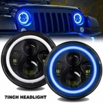 2X 7'' Round Led Headlights Blue Halo Drl Angel Eyes For Jeep Wrangler Jk 07-18. Fixed Price $44.00.