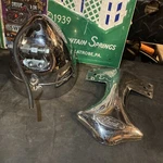 Ford Oval Script Emblem Custom Exhaust Pipe & Harley Davidson Sae M91 Headlight. Fixed Price $78.89.