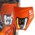 Led Headlight Orange Mask Drl W / Turn For Ktm 250 350 450 690 Enduro Smc-r. Fixed Price $83.00.
