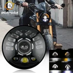Turn Signal 7" Led Headlight Round Black Hi/lo Beam For Harley Motorcycle. Fixed Price $40.99.