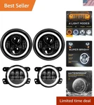 Dot Approved 7INCH Led Headlights With White Drl/amber Turn Signal + 4 L.... Fixed Price $206.39.