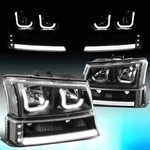 For 2003-2007 Silverado Avalanche Black J-halo Led Drl Headlights Bumper Lamps. Fixed Price $174.24.