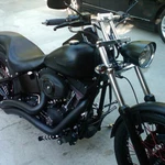 5.75" Black Bullet Tribar Headlight For Harley Sportster Xl Dyna Softail Chopper. Fixed Price $59.95.
