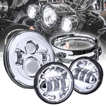 Chrome 4.5 Passing + 7 Cree Led Headlight W/ Bracket For Harley Davidson. Fixed Price $114.99.