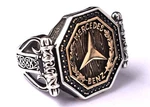 925 Sterling Solid Silver Custom Made Logo Bikers Gothic Ring RS-1621. Fixed Price $131.76.
