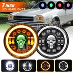 Pair 7INCH Round Led Headlights Hi/lo Rgb Skull Halo For Chevy Nova Camaro Monza. Fixed Price $59.36.