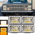 4PCS Dot 4X6" Led Headlights Halo Combo For Chevy C10 Pickup Truck 1980-1986 Us. Fixed Price $79.96.
