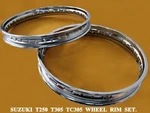Fit Suzuki T250 T305 TC305 Front & Rear Chrome Wheel Rim Set 2PCS MI43. Fixed Price $97.84.