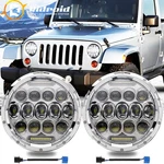 Chrome Inch Round H4 Led Headlights For Jeep Wrangler Jk Tj Cj Jl 1997-2018. Fixed Price $53.99.