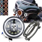 7 Inch Rgb Round Led Headlight With Mount Bracket Trim Ring For Harley Davidson. Fixed Price $56.99.