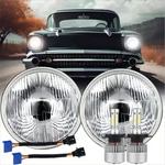 Brightest Pair 7 Inch Round Glass Lens Led Headlightshi/lo For Chevrolet Bel. Fixed Price $44.94.