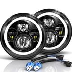 Mgllight 7 Inch Led Headlights Round Halo Angel Eyes Drl Amber Turn Signal. Fixed Price $90.99.