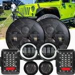 7" Led Headlights Fog Turn Tail Lamp Combo For Jeep Wrangler Jk 2007-2018. Fixed Price $145.49.