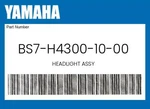 Yamaha Genuine Headlight Assy BS7-H4300-00-00. Fixed Price $206.92.
