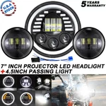 7" Led Headlight Halo + Passing Lamps For Harley Heritage Softail Classic Flstc. Fixed Price $59.99.