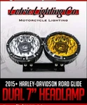 Led Letric Lighting 7INCH DB7-YC Headlight Kit For Road Glide Harley 15-UP. Fixed Price $1053.00.