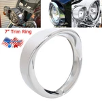 Chrome 7" Headlight Trim Ring Visor Bezel For Harley Cvo Road King Softail. Fixed Price $31.59.