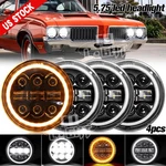 Fit 1958-1976 For Chevy Impala 4PC 5-3/4 5.75 Inch Led Headlights Hi/lo Beam Drl. Fixed Price $88.58.