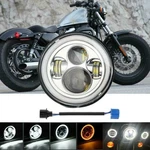 Chrome 7" Inch Led Headlight Projector Drl For Harley Street Glide Softail Flhx. Fixed Price $34.99.
