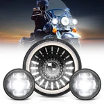Mictuning J1 Anti-glare 7" Inch Motorcycle Headlight Lamp W/4.5" Fog Lights Kits. Fixed Price $160.99.