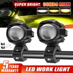 Pair Led Auxiliary Motorcycle Fog Lights Amber/white Work Lamp Offroad Driving. Fixed Price $48.95.