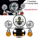 7" Led Angel Eye Headlight 4.5" Passing Lights Bar Kit Drl For Harley Motorcycle. Fixed Price $195.99.