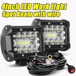 Pair 4 Inch Led Work Light Bar Spot Flood Pods Fit For Jeep Atv Suv W/wiring Kit. Fixed Price $21.00.