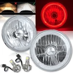 7" Red Led Halo Angel Eye 12V Headlight Headlamp W/ 6K H4 Bulbs Pair. Fixed Price $123.45.