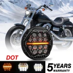 Dot Black 5.75'' Round Led Halo Headlight Hi/low For Harley Dyna Super Glide Fxd. Fixed Price $92.98.