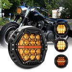 Brightest Amber Lens 7" Inch Led Headlight Hi/low For Harley Fat Boy Flstf 00-17. Fixed Price $135.99.