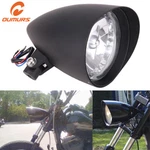 5-3/4" Black Billet Headlight Visor Bucket W/ Tri-bar H4 Headlamp For Harley Us. Fixed Price $59.95.